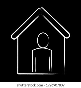 ilustration vector of avoid social contact, stay home, safety instructions, pandemic quarantine, warning advice. 