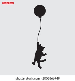 Ilustration vector the Cats is holding a balloon. EPS 10 
