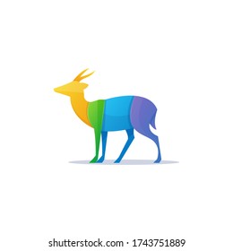ilustration vector colorful deer logo design template. suitable for company, creative industry, media, technology, business, and more.