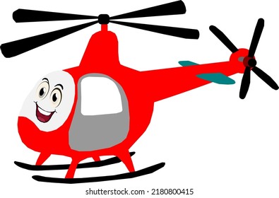 helicóptero rojo lindo vector de ilustración. 