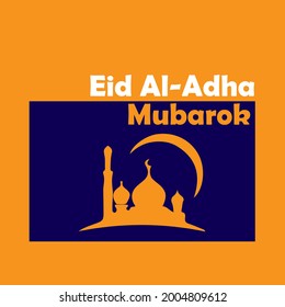 Ilustration Vector of Eid Al Adha Mubarok in Trend color style. 
Can be used as Logo, Brands and Mascots.