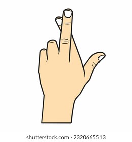 Ilustration of vector gesture hand goodluck symbol. 