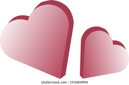 Ilustration vector graphic of 2 pink love for valentine