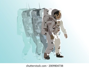 Ilustration vector graphic of Astronaut of Light.