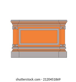 Ilustration vector graphic of balinese wall in grey and orange color. Perfect for balinese traditional building