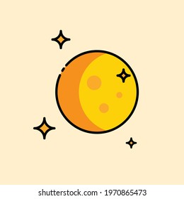 Ilustration Vector Graphic of ball star, orange cute ball with smoth collor background
