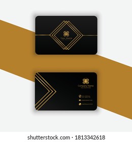 Ilustration vector graphic of black elegant name card with geometric ornament for digital printing company  free vector