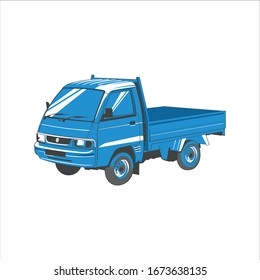 Ilustration vector graphic of the a blue car good for logo, etc.