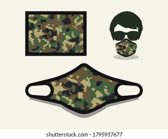 Ilustration vector graphic of camouflage pattern in mask design
