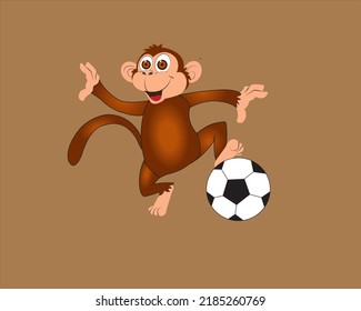Ilustration vector graphic cartoon monkey smiling cute funny happy for education, mascot character logo, flat cartoon illustration icon, children's book illustration, sticker concept.