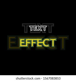 ilustration vector graphic of clean and colorful text offset effect in black background free vector