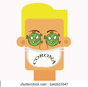 Ilustration vector graphic of Corona virus. virus attack