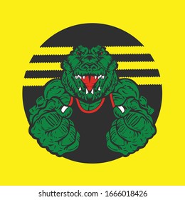 Ilustration vector graphic of the crocodiles that show ferocity ready to pounce are good for tatoo and identity logos, etc.