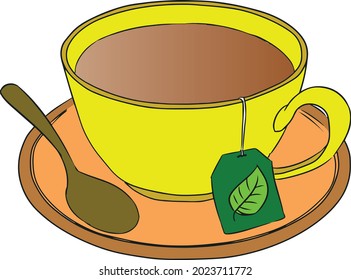 Gráfico vectorial de depuración de una taza de té.
