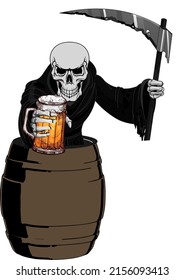 Gráfico vectorial ilustrativo de la madriguera sosteniendo una cerveza