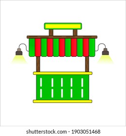 ilustration vector graphic of food stalls. perfect for flat design