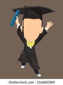 Ilustration vector graphic of graduation party. Perfect for Ilustration, caricature, cartoon, background, decorative and card.