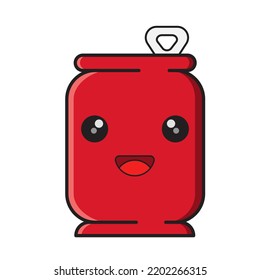 Vektorgrafik von Happy Red Cans
