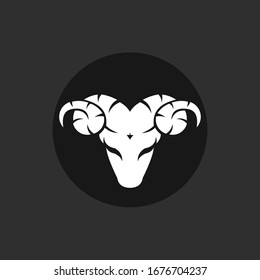 Gráfica vectorial de ilustración de la cabeza de la oveja bocina, bueno para el logo, etc.