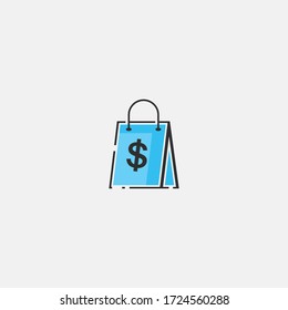 Ilustration vector graphic of the a icon carrier bag, good for logo, etc.