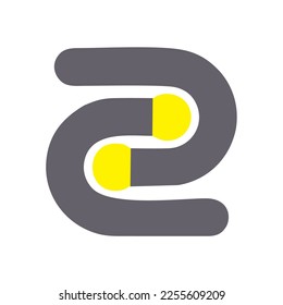 Ilustration vector graphic icon of initial logo
