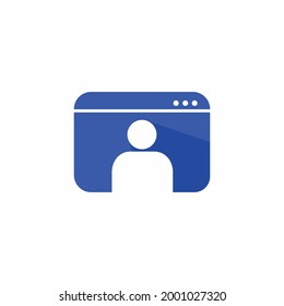 Ilustration vector graphic icon logo of people on desktop