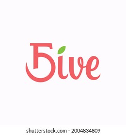 Ilustration vector graphic icon logo of letter five