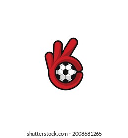Ilustration vector graphic icon  logo of okay hand sport