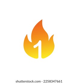 Ilustration vector graphic icon of number one