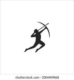 Ilustration vector graphic icon png logo of man archery silhouette