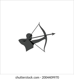 Ilustration vector graphic icon png logo of man archery silhouette