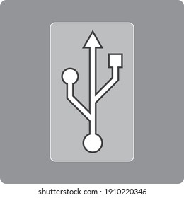 Ilustration vector graphic icon usb  best for electronic product, business, etc 