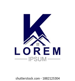 Ilustration vector graphic of K real estate logo