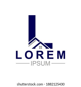 Gráfico vectorial de depuración del logotipo de bienes inmuebles de L