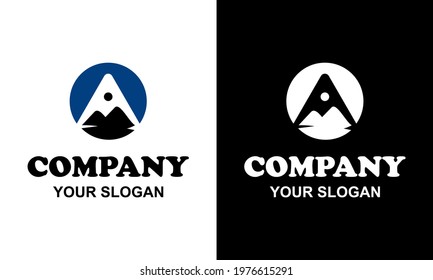 Ilustration vector graphic of  A letter, Mountain logo template