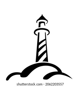 Ilustration vector graphic of lighthouse building perfect for ship captain navigation, etc.