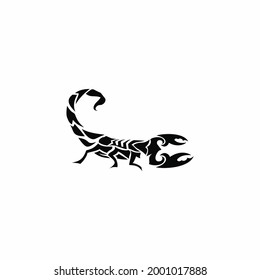 Ilustration vector graphic logo of abstract black scorpion 