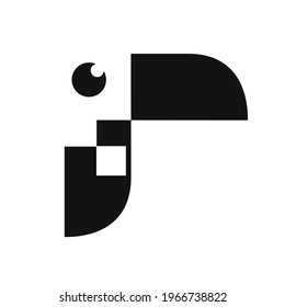 Ilustration vector graphic logo of bird toucan simple minimalism digital good for digital company