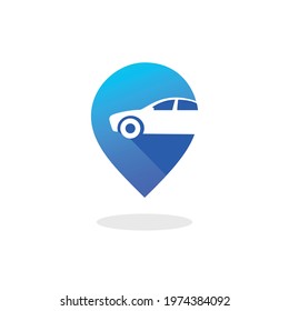 Ilustration vector graphic logo of car location track