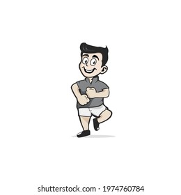 Ilustration vector graphic logo of Happy kid dancing