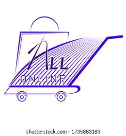 Gráfico vectorial de ilustración de la tienda en línea del logo. Apto para el comercio, el comercio en línea, la tienda en línea, etc.