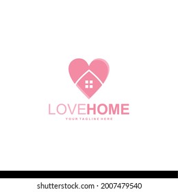 Ilustration vector graphic love home symbol