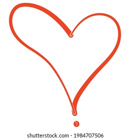 Ilustration vector graphic of love and a question mark in it. Fit for doubtful love