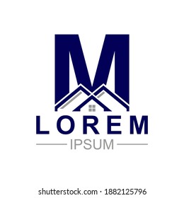 Ilustration vector graphic of M real estate logo