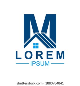 Ilustration vector graphic of M real estate logo