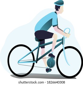Ilustration vector graphic of a man exercising a bicycle