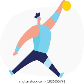 Gráfico vectorial de la ilustración de un hombre es disparar la pelota en un partido de baloncesto