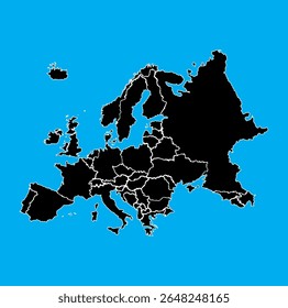 Ilustration vector graphic of map of europe	