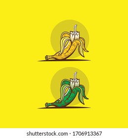 Ilustration vector graphic of the a mascotbanana bone ,good for logo,business,mascot, etc.