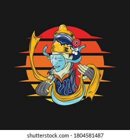 Ilustration vector graphic of the a , the masked dancer, good for logo, etc.